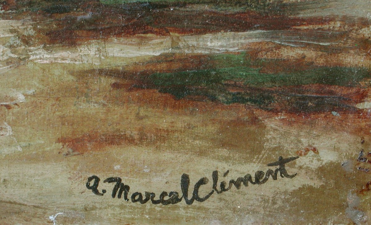 Amédée Julien MARCEL CLEMENT "Le grand arbre" huile sur carton 32x23-photo-3